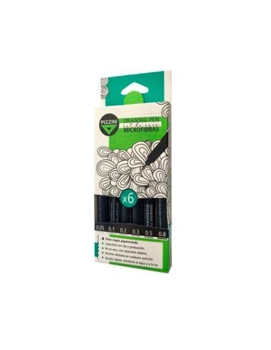 Microfibra  X 6 Graduacion Surt. Negro Tta Pigmenada Pizzini Dpx6pz01 (b12)