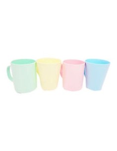 Taza 400cc Plast  Conica-rect  Colores Pasteles Surt  4512 4713 4515  4732 Dia01