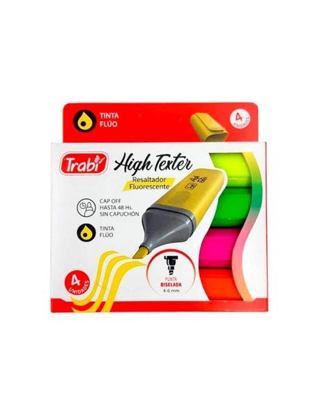 Resaltador X4 Unid Fluo Chato Surt. 5775 Trabi (b32)
