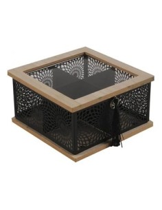 Caja De Te 19cm Labrada Metal T-madera Vidrio 25602598 25602599 Tal01