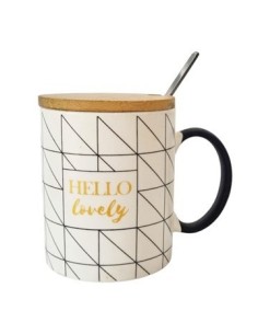 Jarro Mug 350ml C-tapa Bamboo Y Cuchara Caja Ee50324 Sf01