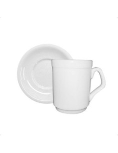 Jarro Cafe Americano C/plato Ceramica Blanca 5011 Res01 (b24)
