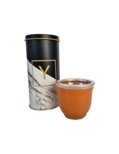 Yerbera 18cm Lata Fantasia Decorada C-mate Vidrio Forrado 1550 Org01