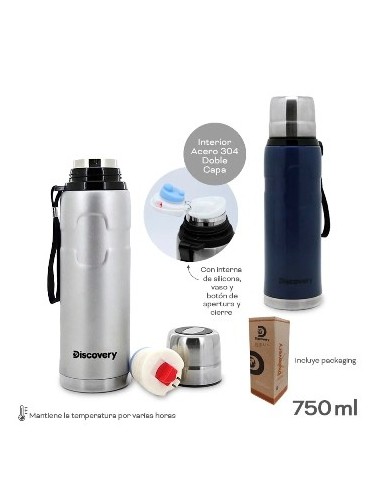 Termo 750ml Discovery Acero Inox Cromado-negro 14103 Tar02 -m- -p-