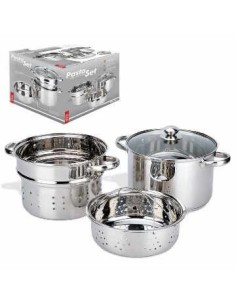 Olla Colapastas 24cm Acero Triple Fondo Colapasta-vaporera 663009 Cr02