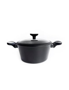 Olla 18cm Teflon Granito C/tapa Vidrio Y Mango Silicona/madera 8718-6718 Car15 (b4)