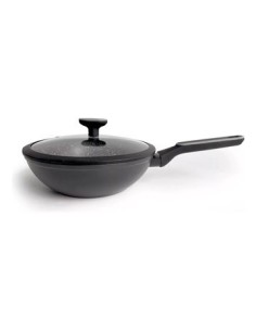 Wok Teflon Granito C-tapa Vidrio Y Mango Silicona 87126 Car15 -b4-