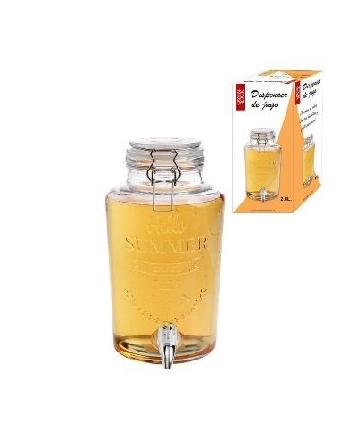 Dispenser De Bebidas 2 8lt Tapa Clip Vidrio C-frase Labrada  8381023 Cr02