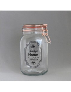 Frasco Vidrio 19x12cm C-tapa De Madera Y Cuchara Gp23c001-1 Rey03