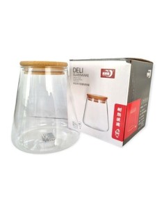 Frasco 550ml  Vidrio C-tapa Bamboo Caja Fg190056 Ori02 -b12- -m-