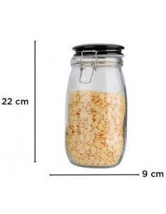 Frasco 23cm Vidrio C-tapa Clip Ceramica Fg180015 Ori02