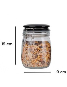 Frasco 15cm Vidrio C-tapa Clip Ceramica Estamp  Fg180017 Ori02