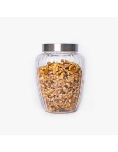 Frasco 22cm Vidrio Red  Rayado C-tapa Metal Calabaza Fg111401 Ca5622 Pk01