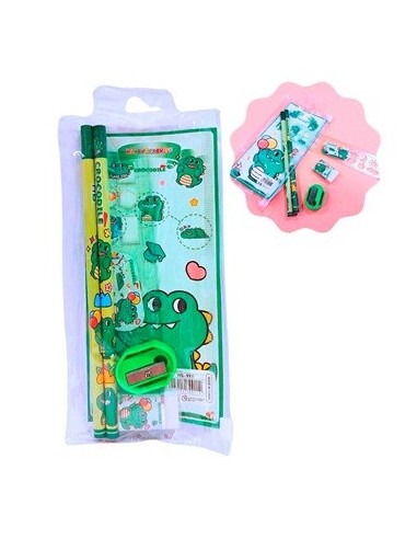 Set Escolar 2 Lapices + Goma + Regla + Sacapuntas Fantasia 26881/26882/26883 Col01