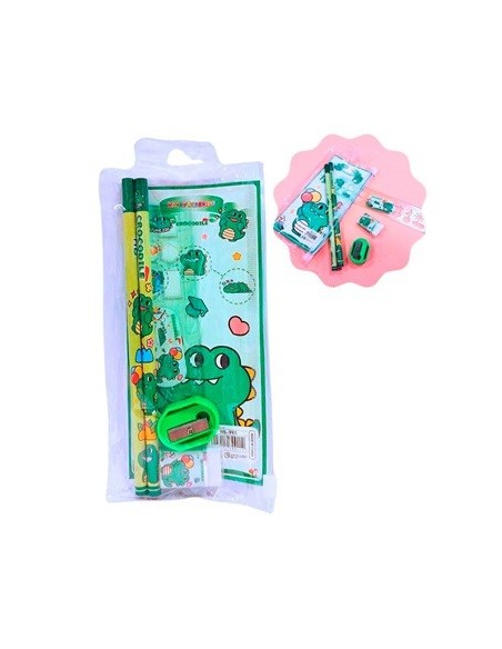 Set Escolar 2 Lapices + Goma + Regla + Sacapuntas Fantasia 26881/26882/26883 Col01