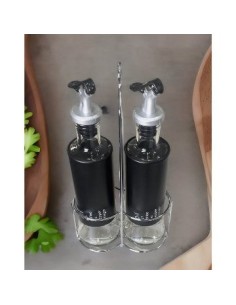 Aceitera-vinagrera 350ml Set X 2 Negro-blanco 4934692-4934709 Bar02