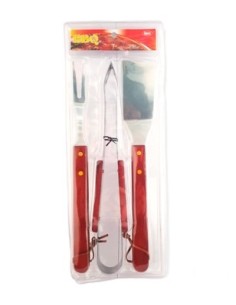Juego Cubierto Asado X3 Pzas Mango Madera Blister 57915494 Cr02 (m) (p)