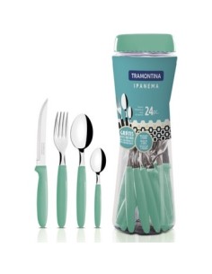 Juego Cubiertos 24 Pzas Ipanema En Frasco Colores Tramontina 23399-291 23399-791 23399-891  Myf01 Dip01 -b12- -m- -m-