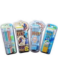 Lapices X10 Negro C/goma + 1 Goma Fantasia + Sacapuntas En Blister Mod. Surt Jm2368/jm2373/jm2375/jm2379 Mta01