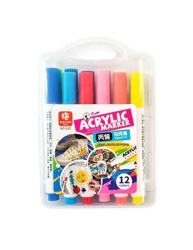 Marcador X 12 Acrilico Surtido Valija 515404 Pen01