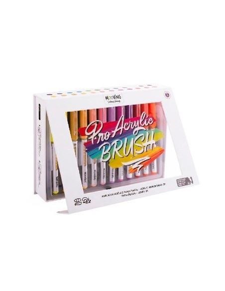 Marcador X 24 Acrilicos Punta Pincel 3032124 Moo01