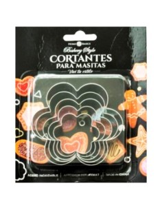 Molde P/galletas X5 Acero C/forma Flor-estrella-circulo 113-16307/113-16306 -16308 Lab02