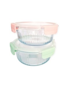 Hermetico Redondo 950ml Vidrio Tapa C/traba Ca5516-ca5583 Pk01