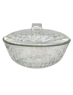 Ensaladera 24cm Vidrio C/tapa Labrada En Caja Bls954/bb Pk01