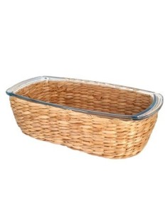 Fuente Rect. 27x14cm Vidrio P/horno C/ Ratan Ca5573 Pk01