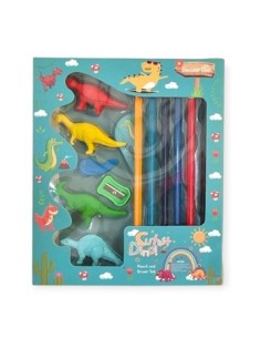 Set Escolar Unicornio-dinosaurio Lapices+gomas+sacapunta Caja 34519-34520 Ben02 25421/25422 Col01