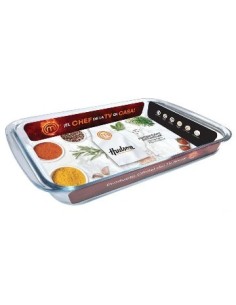 Fuente Rect. 34x20x6cm Vidrio P/horno Vt02 Hud01