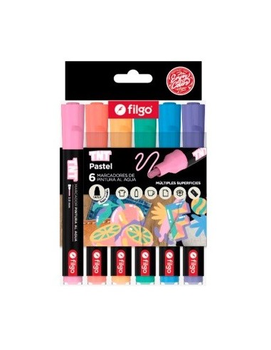 Marcadores X 6 Surt. Pastel Pintura Al Agua Tntm30-e6-pas Fil01