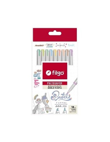 Resaltador Fino Doble Punta X 10 Pastel Caja Mtlf-e10-pas Fil01