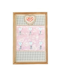 Perchero 30x20 X 6 Ganchos Corazon Tela 75de6876 Dol01