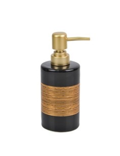 Dispenser Jabon Liq. Ceramica Bco-negro Linea Dorada B4457b-b4457n Dec01