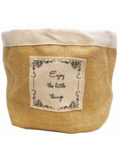 Cesto Arpillera /tusor C/detalle 15cm Diam. 1708-99 Vh01 (m)