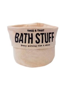 Cesto 15cm Red.tela C/frase Bano/cocina 1709-99/1709-13/1707-33 Vh01 (b12)