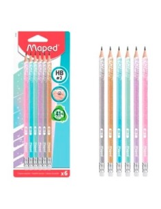 Lapiz Negro X6 Triangular Hb Maped Glitter 851803 Map01