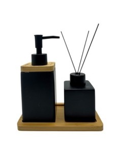 Set Bano Dispenser + Difusor Ceramica Y Bambu Mr1478 Cds