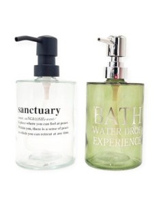 Dispenser Jabon.liq. 8x17cm Vidrio Verde/transp Dp2 Dp3 Gal01