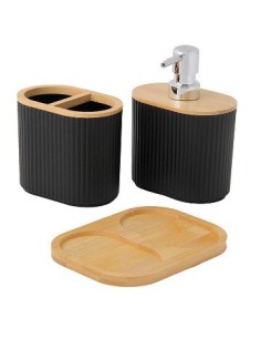 Set De Bano X3 Pzas Tapa Bambu Ba4063 Vgo01