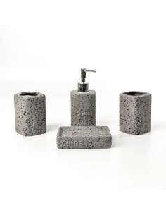 Set Bano X4 Pzas Ceramica Simil Piedra  Caja C/visor B4559-b4561b4560 Dec01