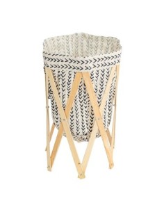 Cesto P/ropa 39x68cm Tela C/estructura De Madera Pleg. 3140-13 Woo01