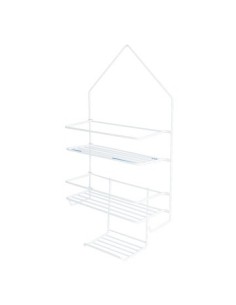 Organizador De Ducha Doble C/jabonera Blanco-negro 4021 Luv01