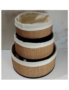 Canasto 24x12cm Red.bambu/lienzo Pcu01