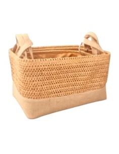 Canasto 30x21cm Rect. C/asa Hilo Arroz/algodon  Beige/vison Ca5316/ca5319 Pk01