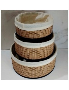 Canasto 21x12cm Red.bambu/lienzo Pcu01