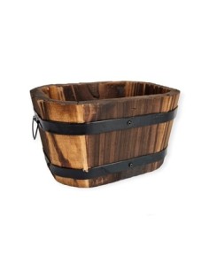 Canasto 18x10  Madera C/asa Metal Deco Pk01