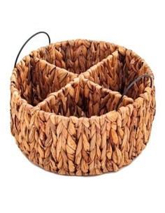 Organizador Redondo C/div. C/asa Metal Seagrass 6661-14 Woo01