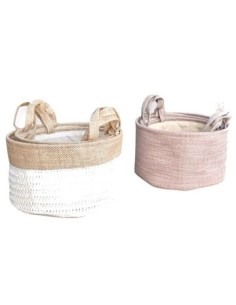 Canasto 30cm Redondo Hilo Arroz Bicolor Ca5320 Pk01